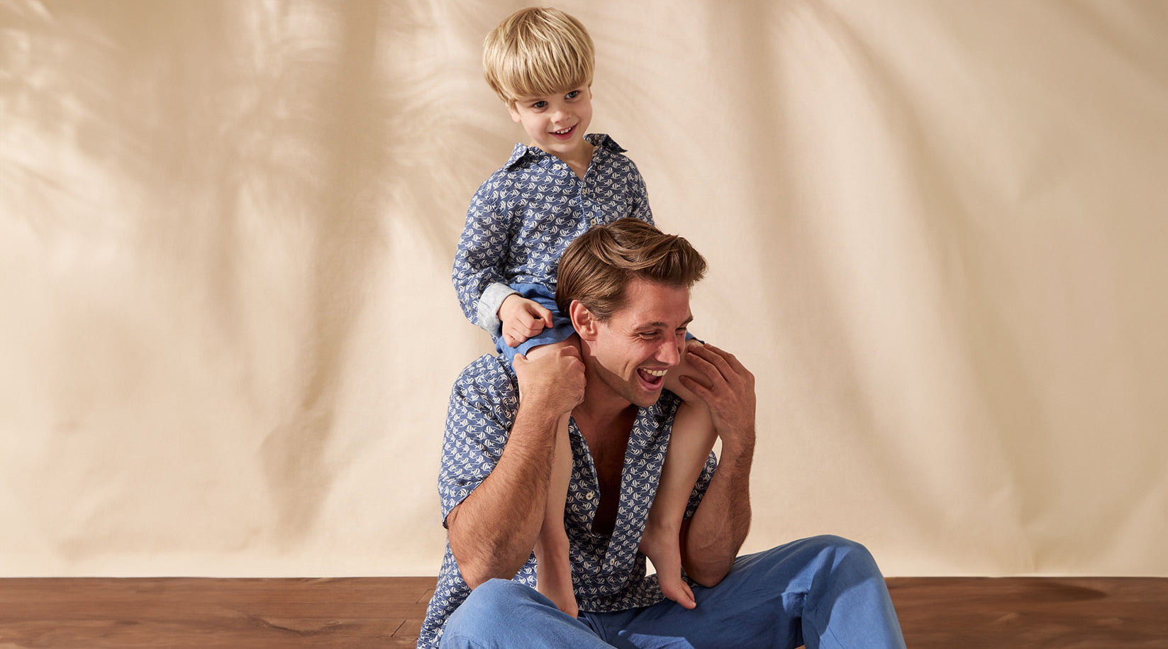 Father's Day 2024 father and son wear Love Brand linen shirts