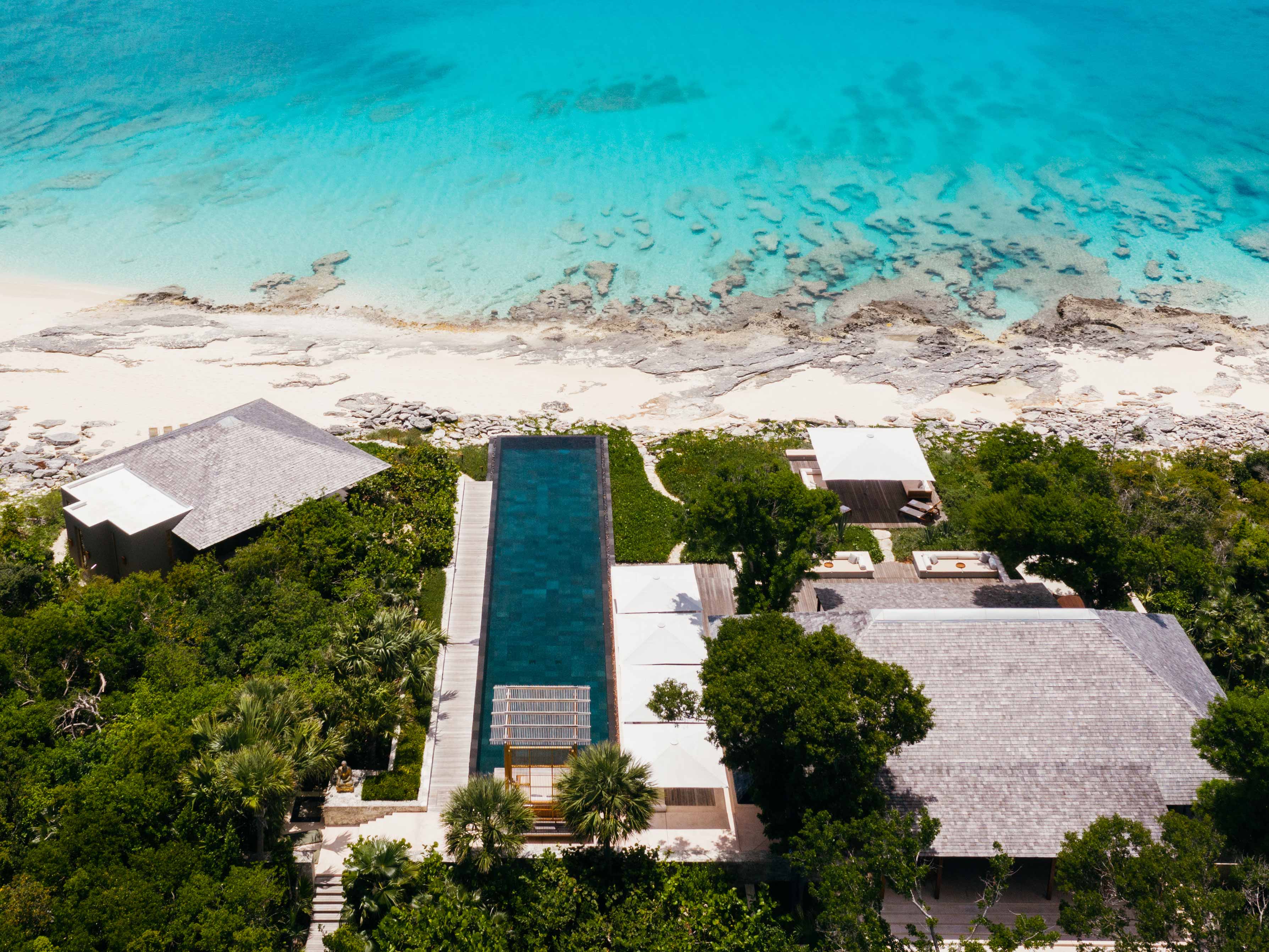 Amanyara artists villa aerial view