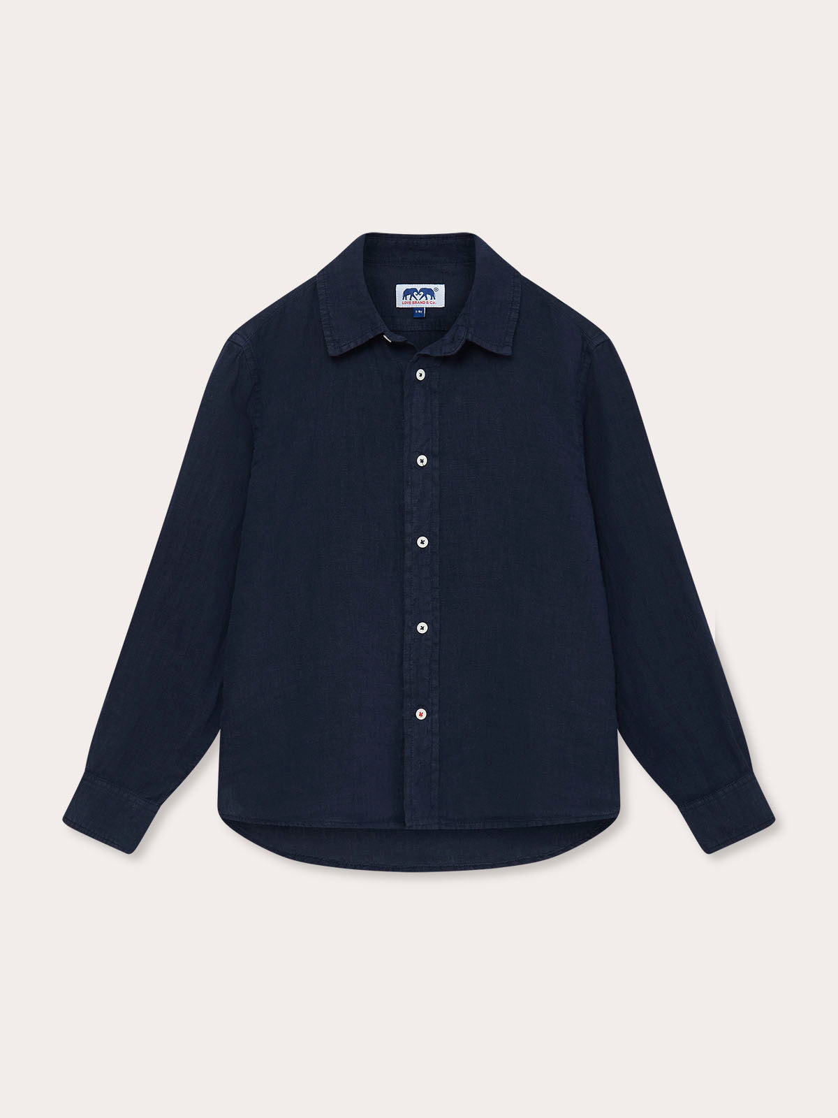 Boys Navy Blue Abaco Linen Shirt