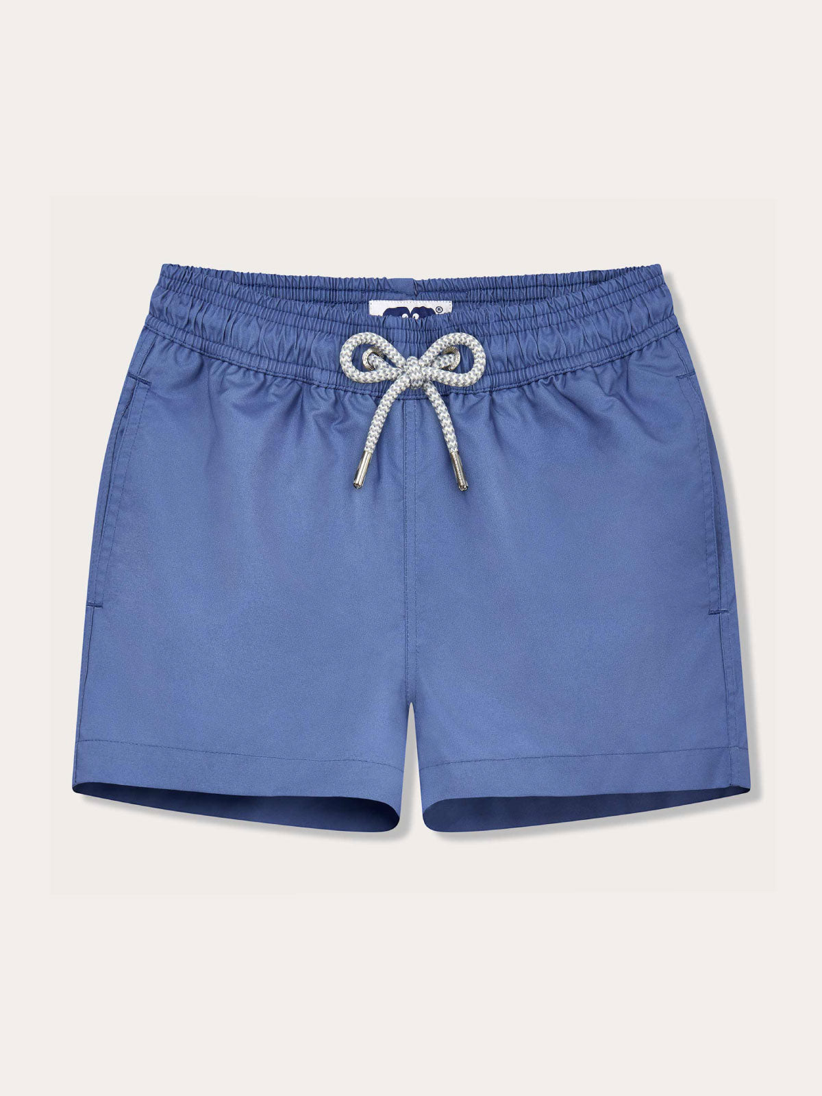 Boys Deep Blue Staniel Swim Shorts by LOVE BRAND & Co. Childrens swimming shorts in blue.
