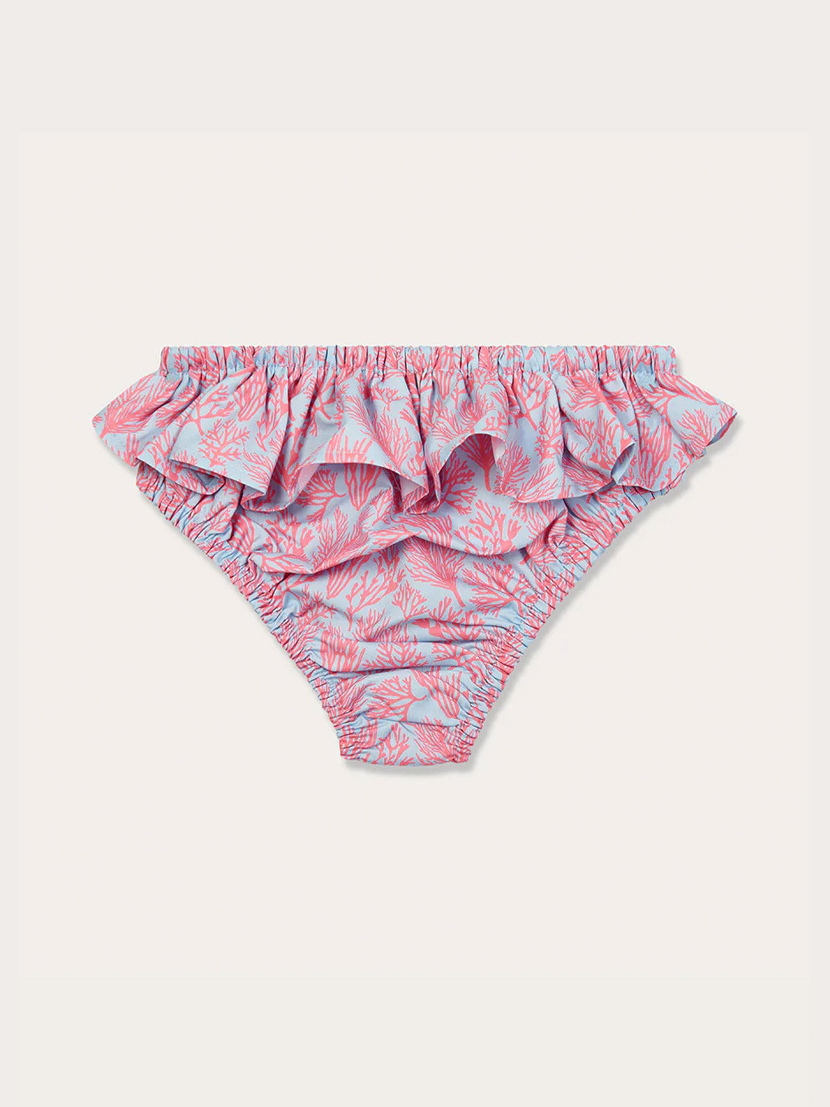 Girls Crazy Coral Calabash Bottoms - Recycled Material Summer Swimwear with Ruffled Design