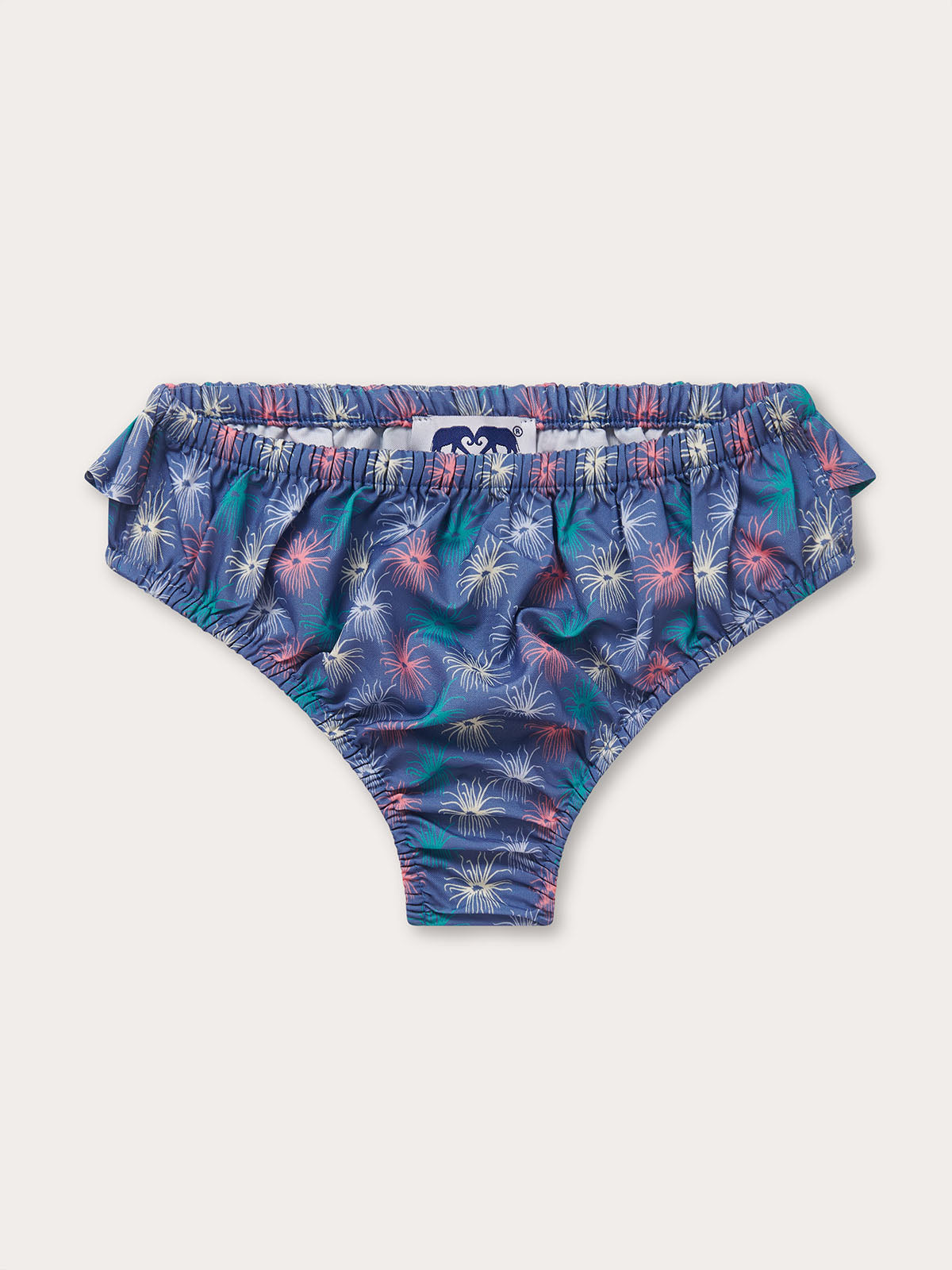 Girls Dont be Anemone Calabash Baby Bottoms with vibrant sea anemone print resembling fireworks in the night sky.