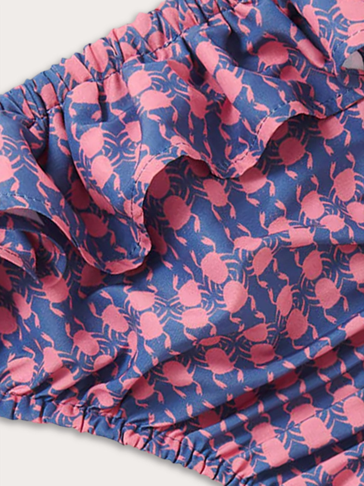 Detailed view of Girls Bikini Bottoms Crab Pool fabric