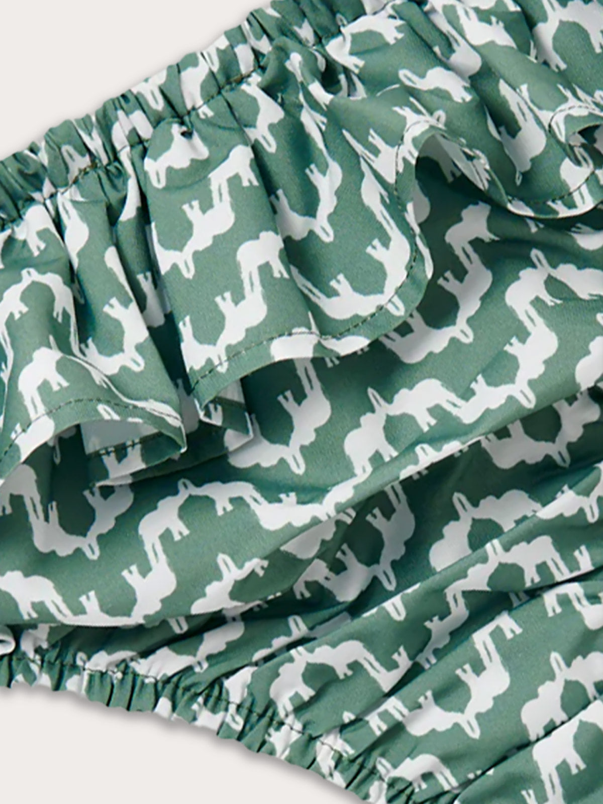 Detailed view of Girls Elephant Palace Green Calabash Bikini Bottoms