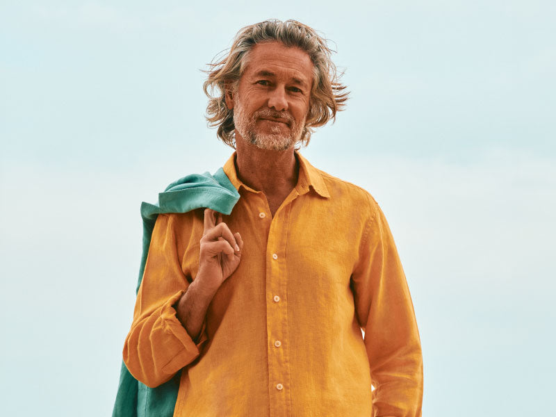 yellow linen shirt