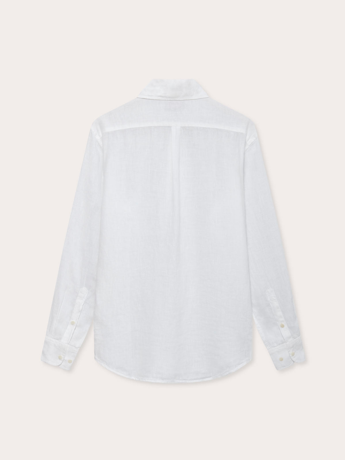 Hoffman Mens White Linen Shirt back view.