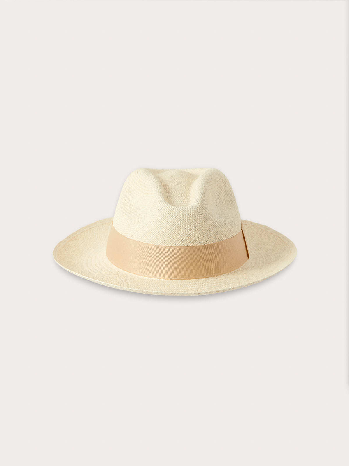 Front view of Kamalame Panama Hat with Coconut Band. Woven from the finest Toquilla straw.