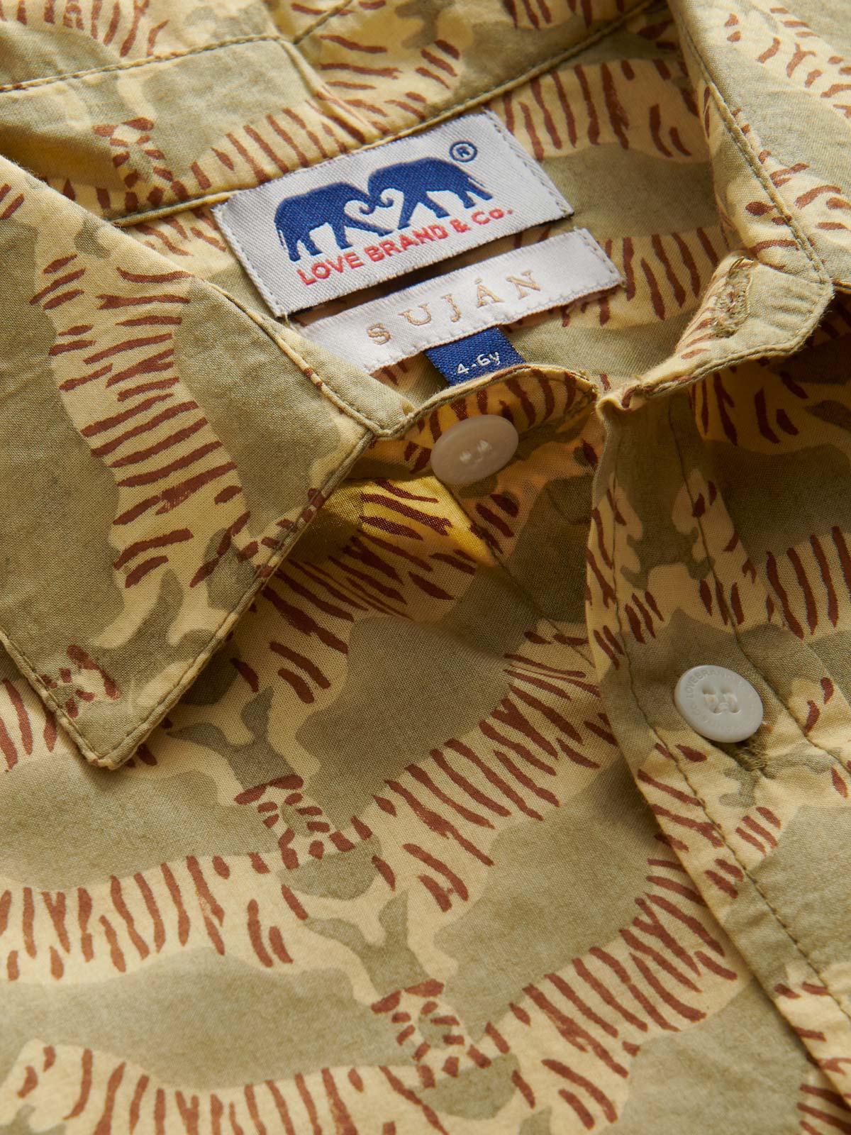 Kids Tiger Land Abaco Cotton Shirt close-up view