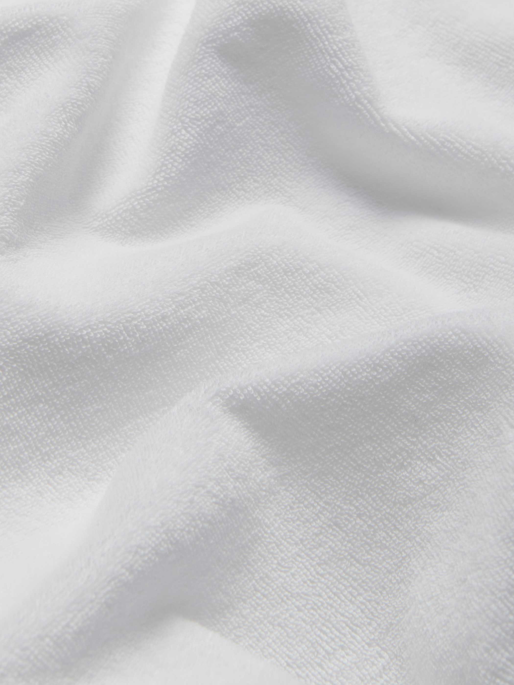 Detailed view of Kids White Holmes Terry Shorts. White shorts for children.