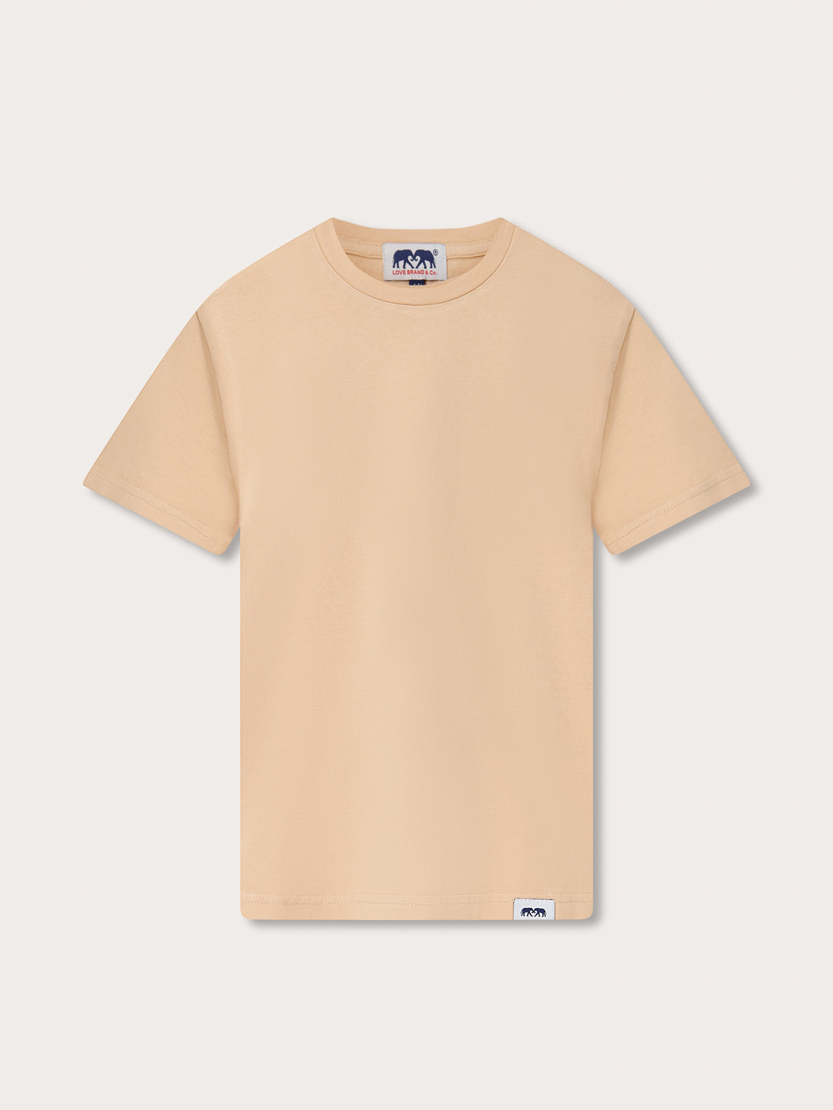 Front view of Kids Coconut Lockhart T-Shirt. Beige childrens t-shirt