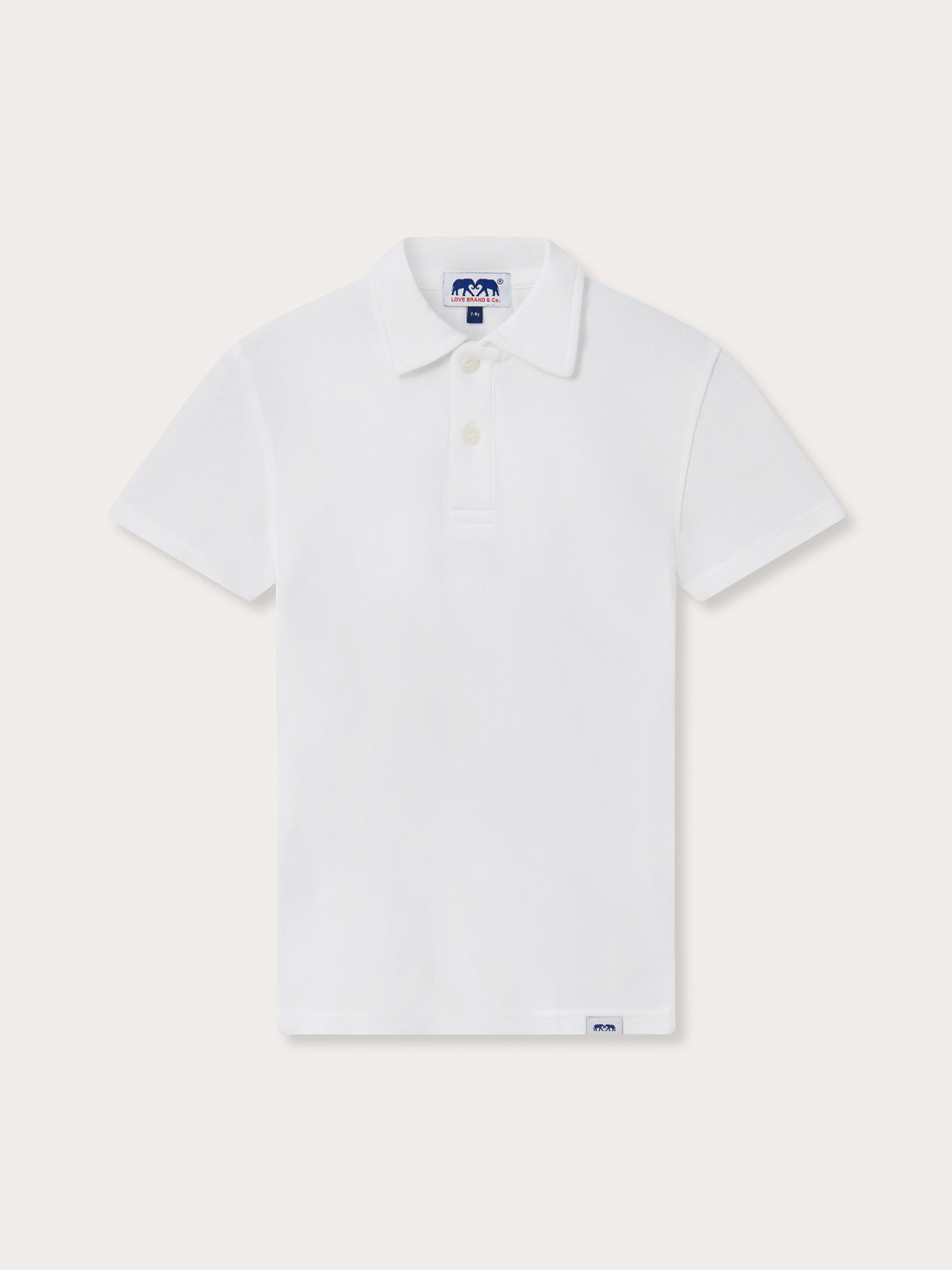 Kids White Cotton Polo Shirt - Main Image