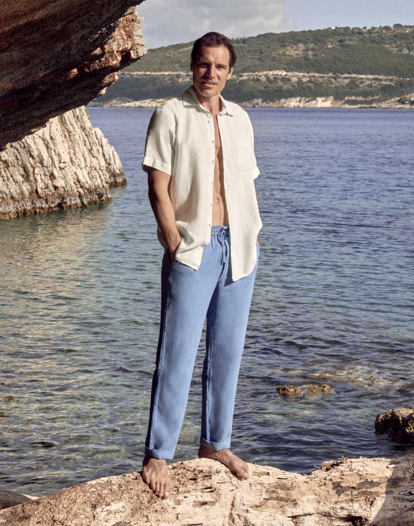 Linen shirt and linen trousers