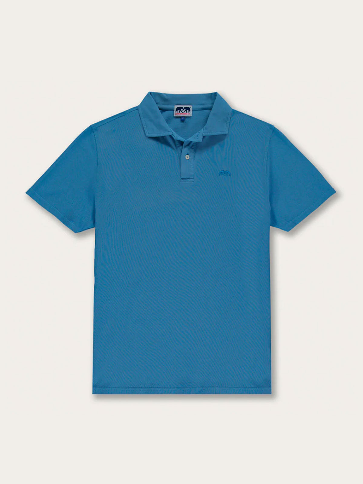 Men's French Blue Pensacola Polo Shirt with a classic design featuring a denim-like tone.