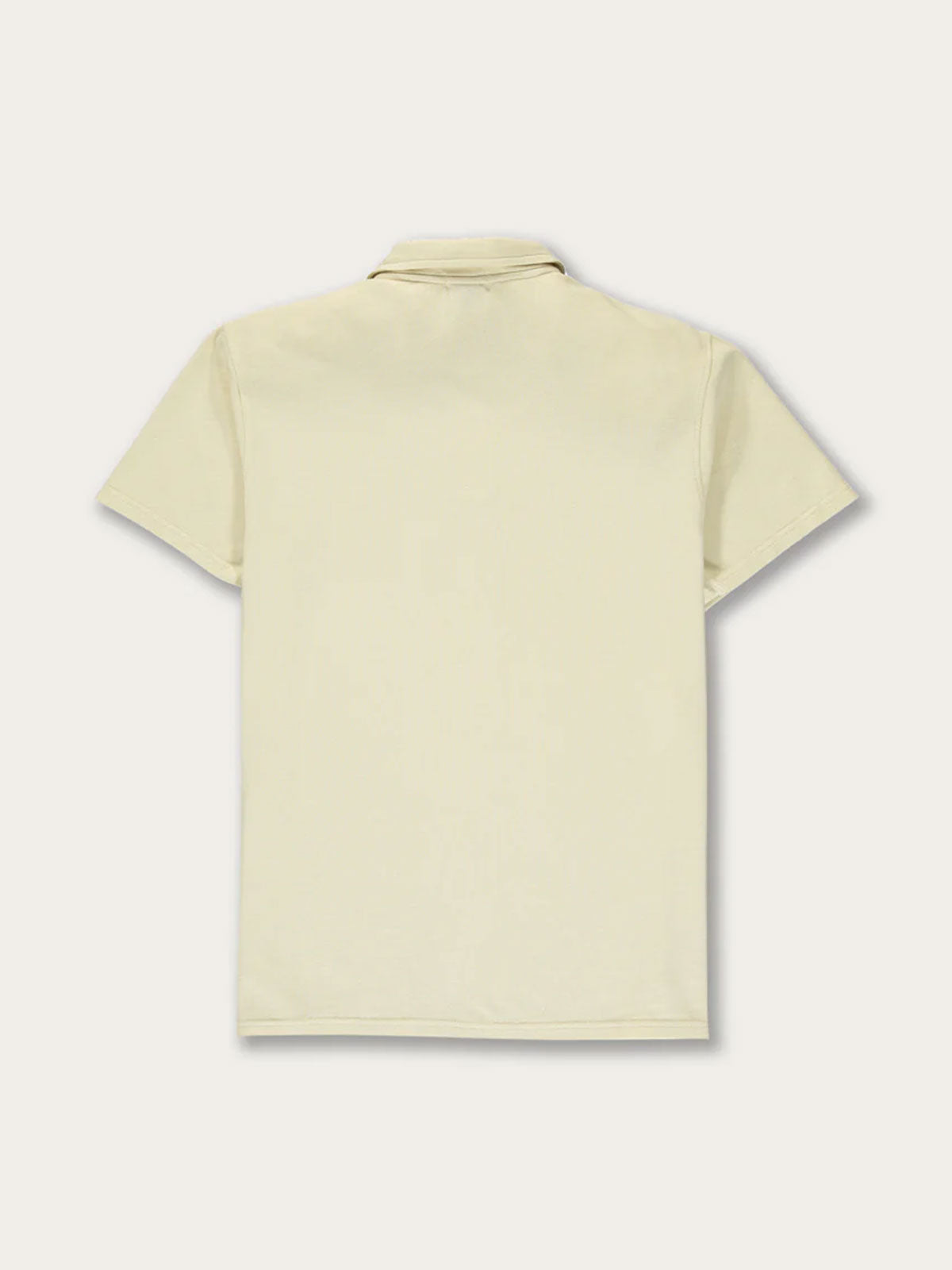 Men's Stone Pensacola Polo Shirt back view in a natural stone color.