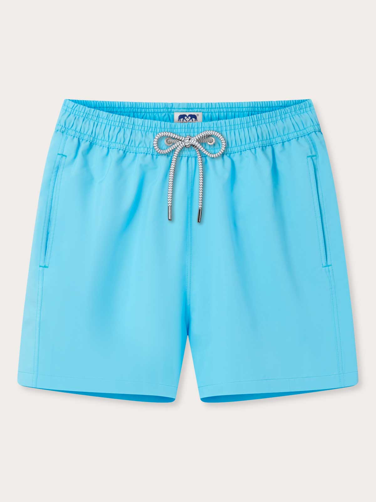 Men's Bahamas Blue Staniel Swim Shorts. Swimming shorts blue with a drawstring waist and side pockets.