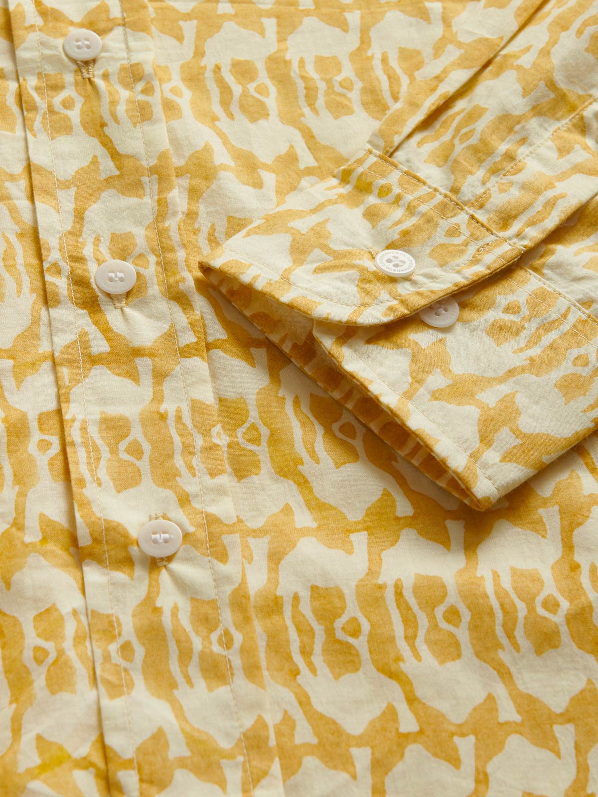 Cuff view of Men's Camel Mirage Abaco Cotton Shirt.