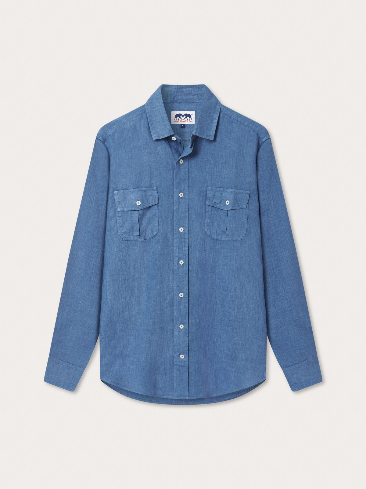 Chemise en lin Andros bleu foncé pour homme LOVE BRAND