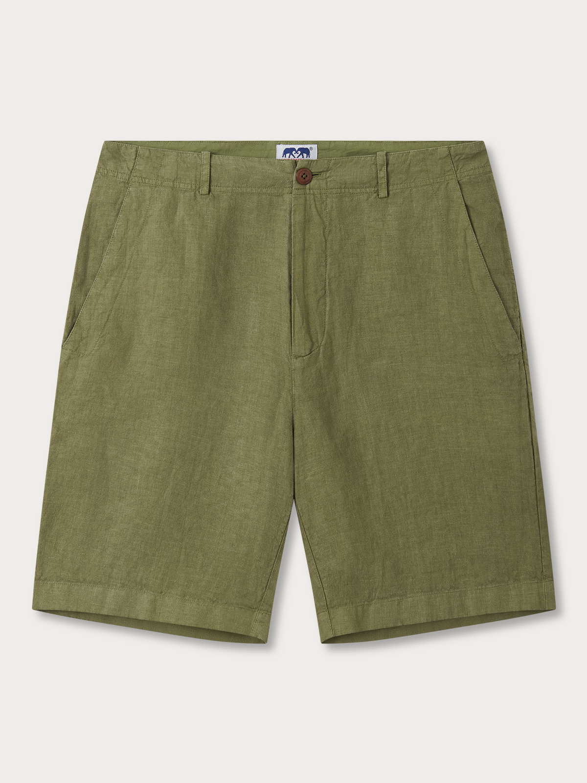 Men's Olive Green Burrow Linen Shorts