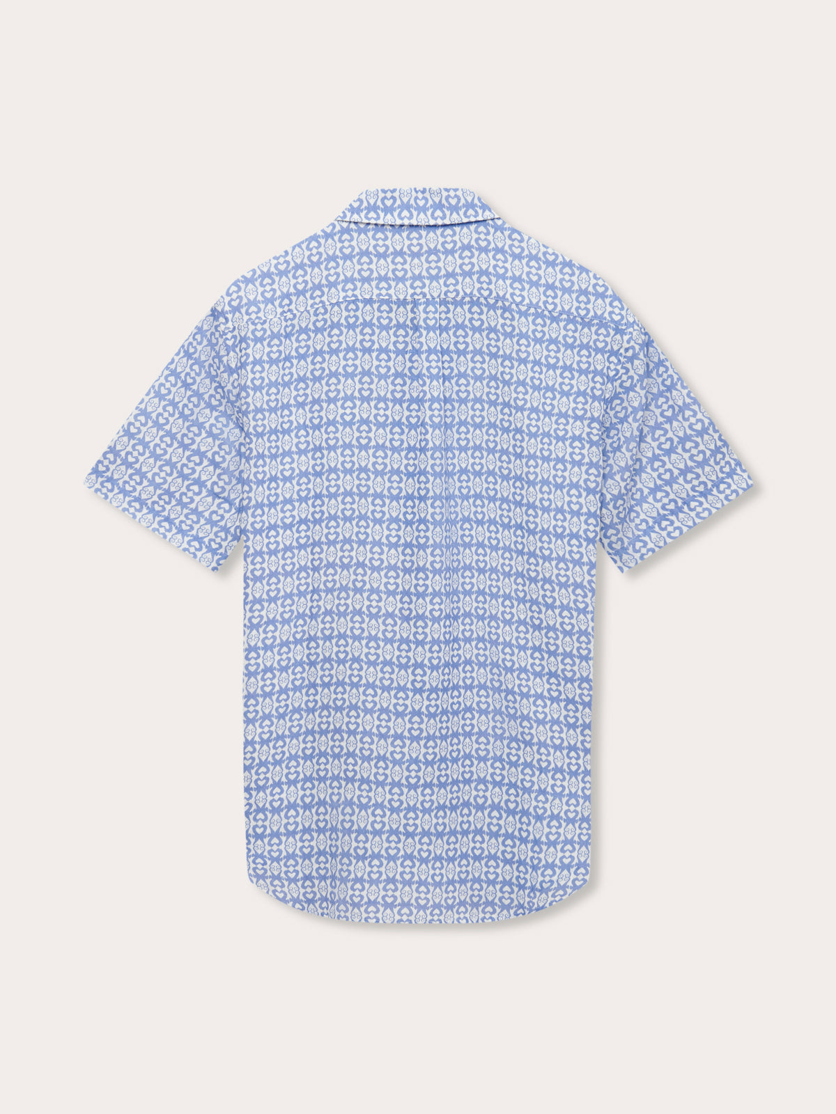 Camicia da uomo in lino Arawak con cavallucci marini blu oceano