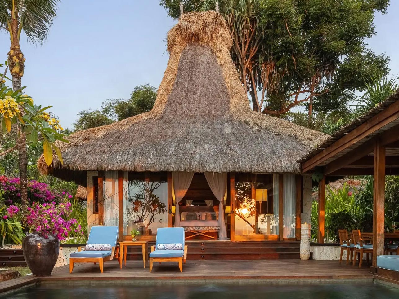 Exterior view of Nihi Sumba villa with pool