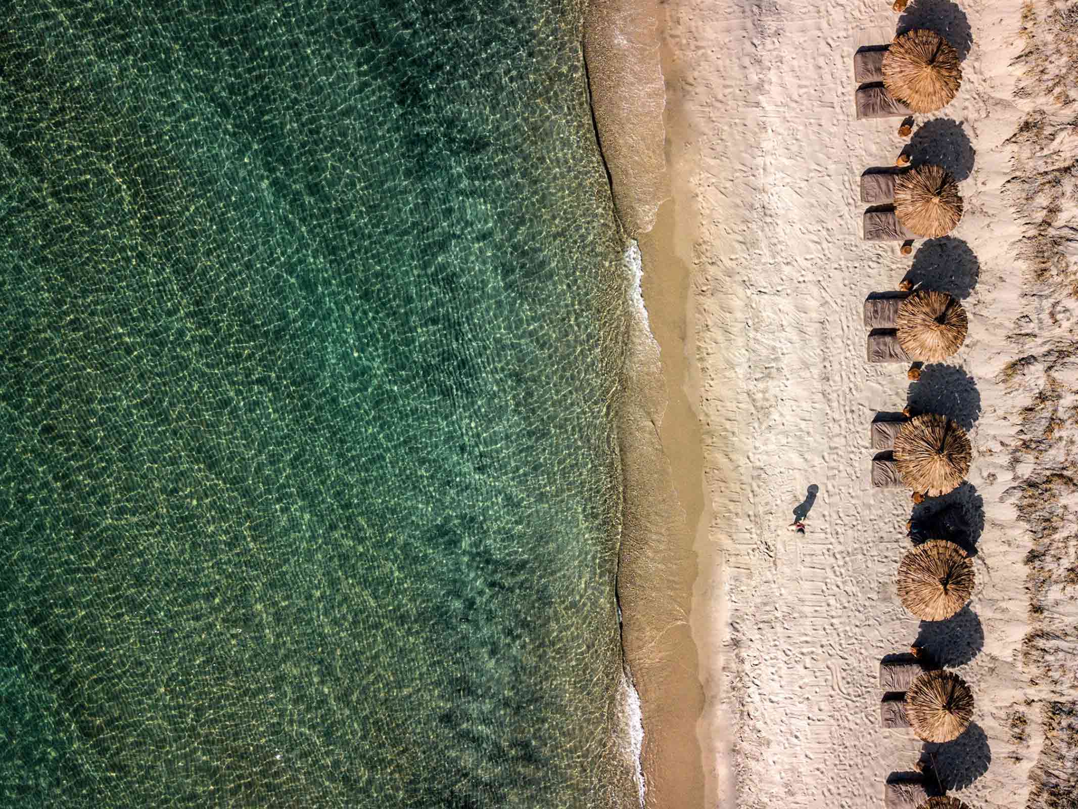Aerial view of OKU Kos beach