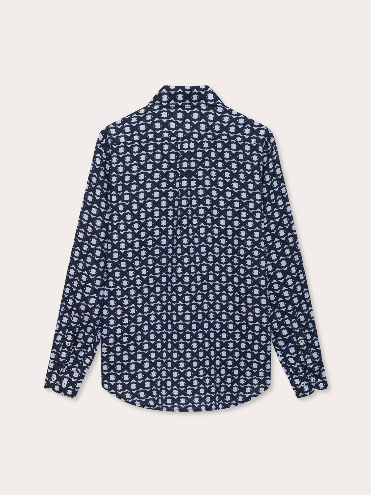 Back view of Rhino Rhythm Abaco mens Linen Shirt with long-sleeves.