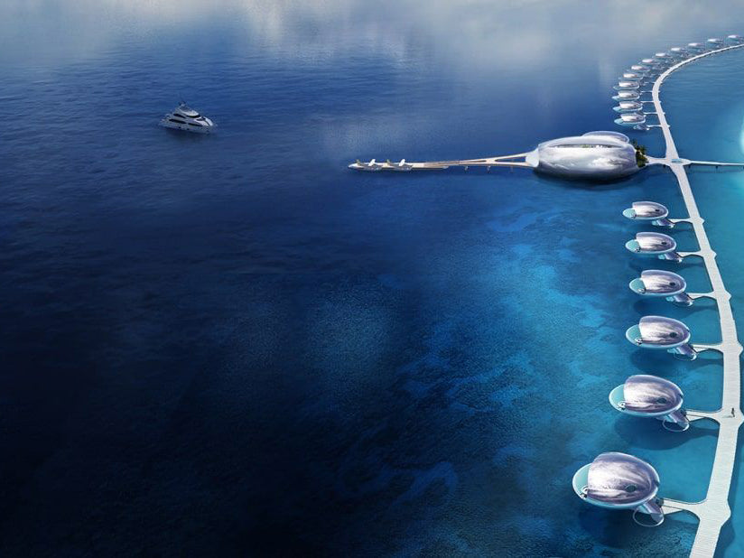 Shebara Resort overwater villas