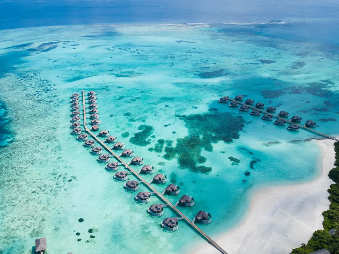 Six Senses Laamu Resort aerial view