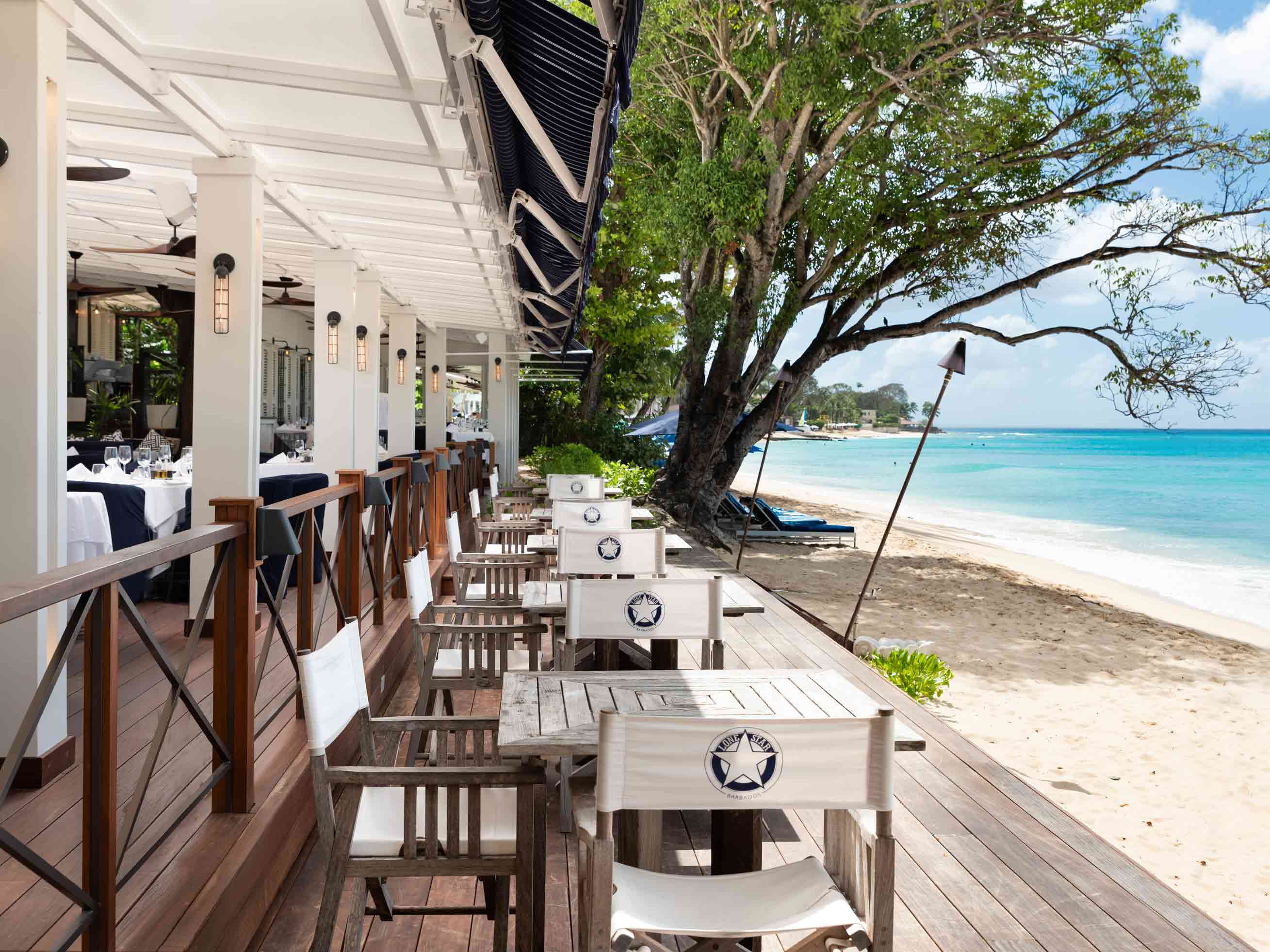 Beach balcony at the Lone Star restaurant.