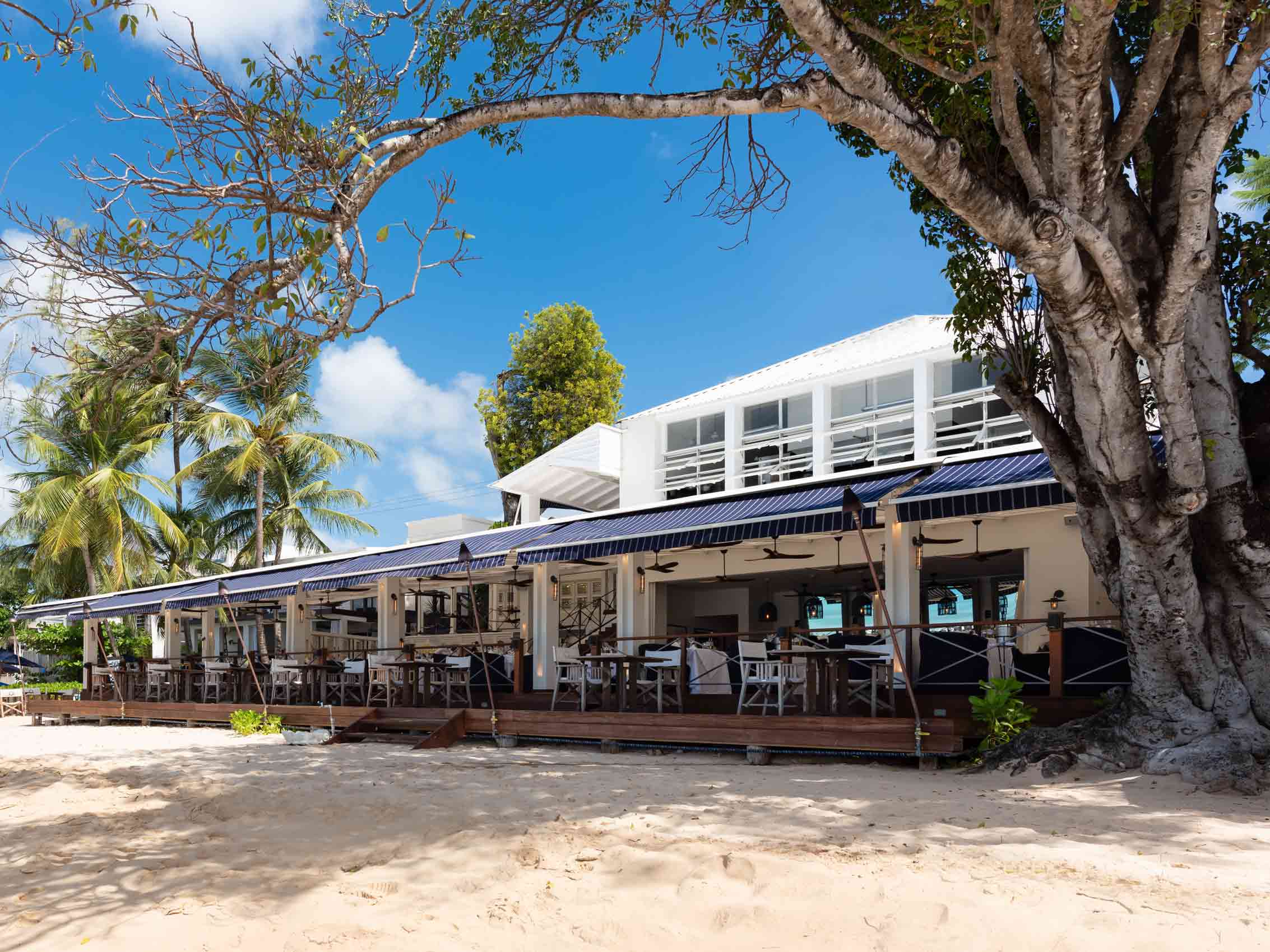 The Lone Star Hotel & Restaurant exterior leading on to the beach.