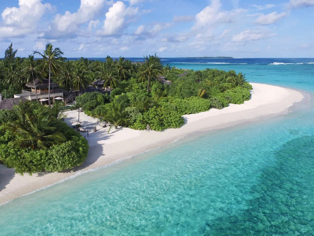 The Maldives beach aerial view