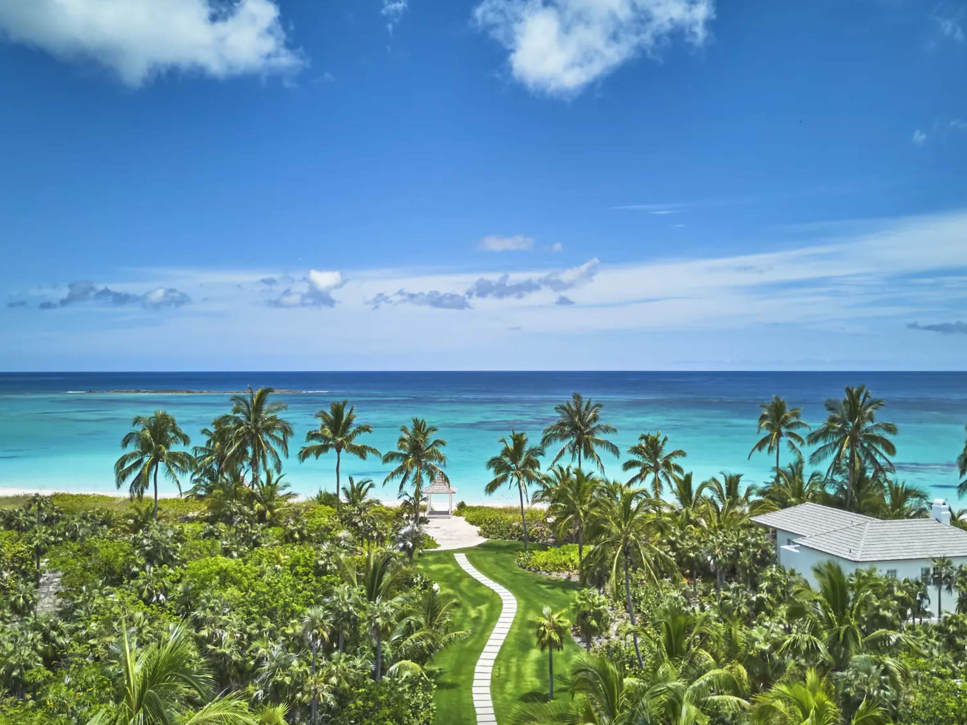 Aerial view of The Potlatch Club beach