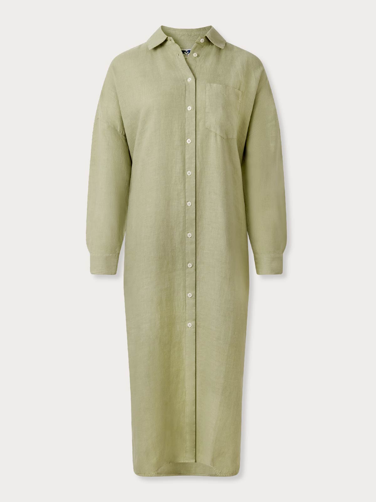 Green shirt dress on a white background