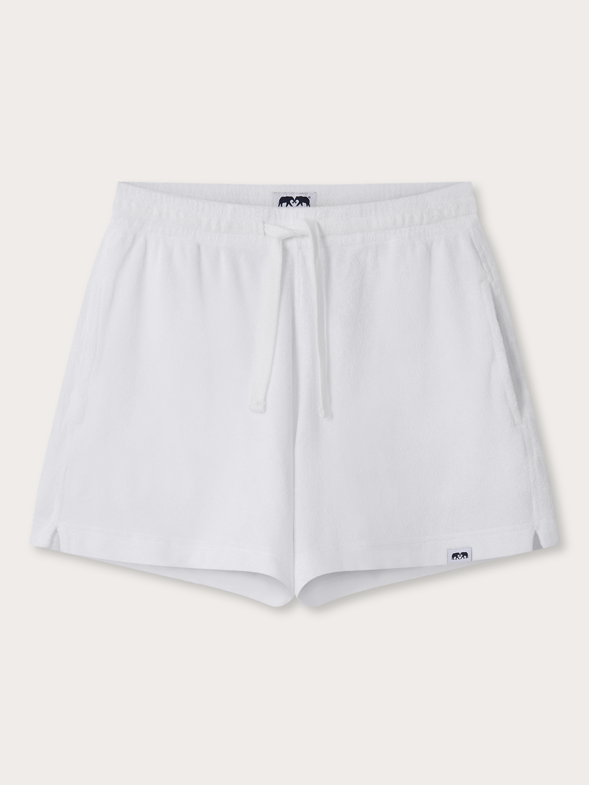 Womens white terry cloth shorts