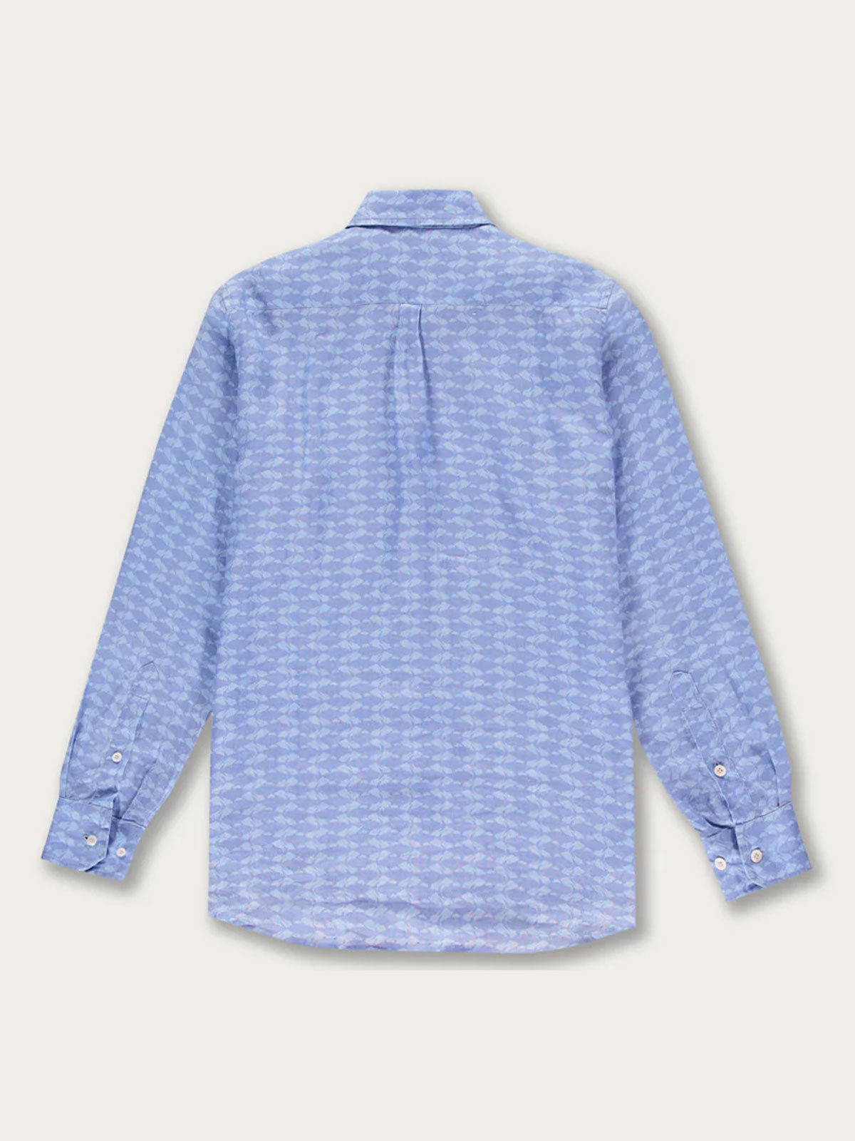 back view of mens tuna linen shirt