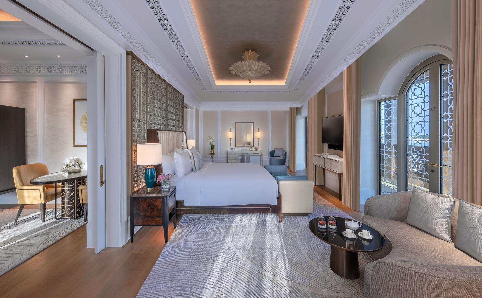Interiors of the hotel room at Emirates Palace Mandarin Oriental