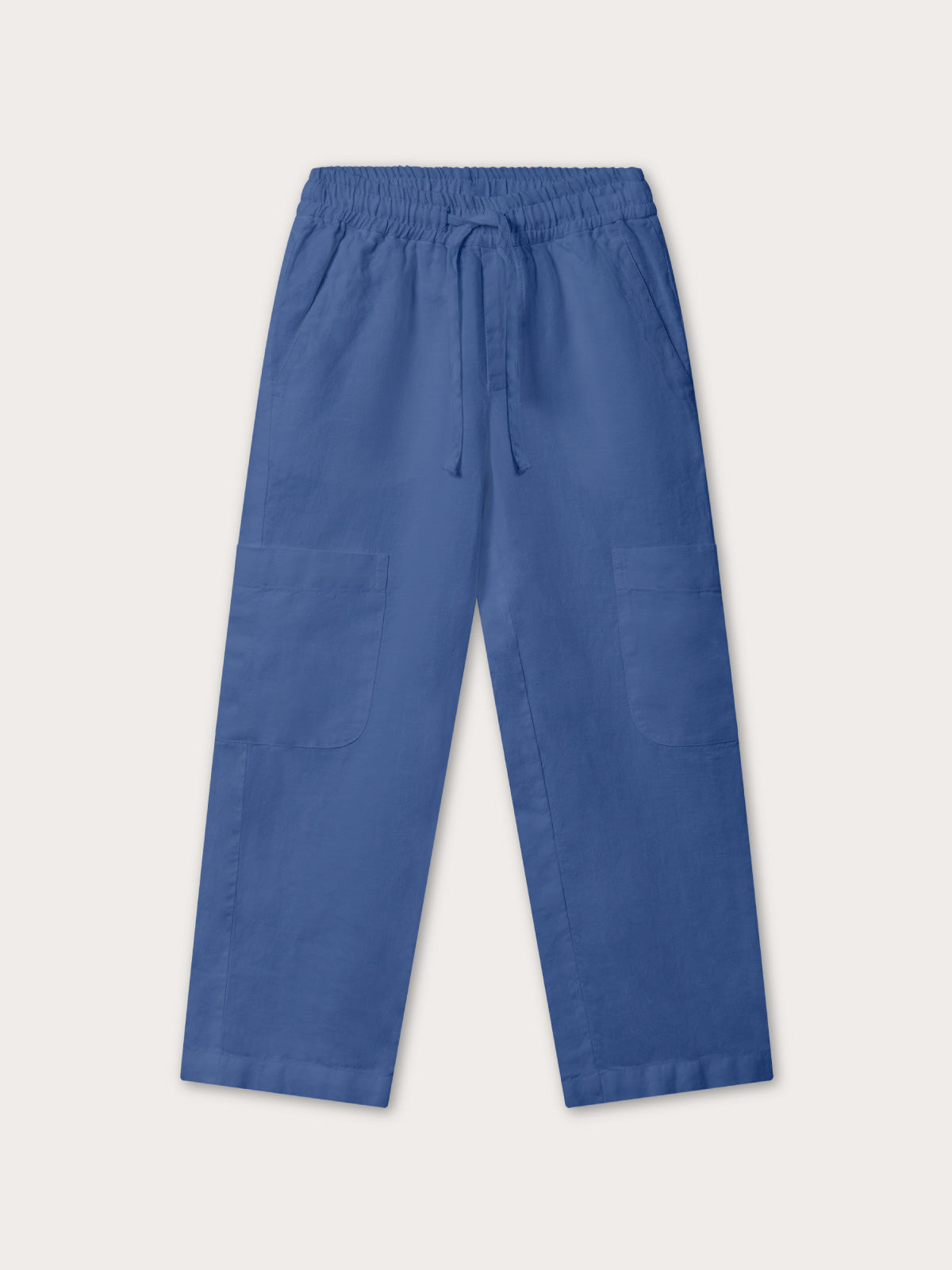Front view of Kids Deep Blue Eleuthera Linen Trousers