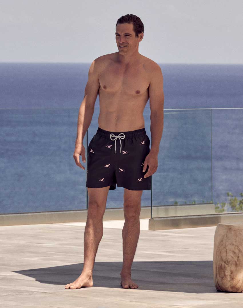love brand black swim shorts