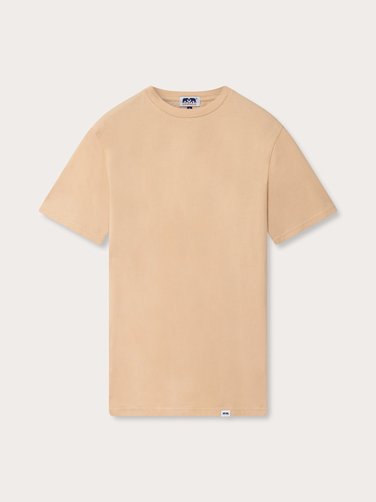 Front view of Men's Coconut Lockhart T-Shirt. Classic brown t-shirt with short sleeves.