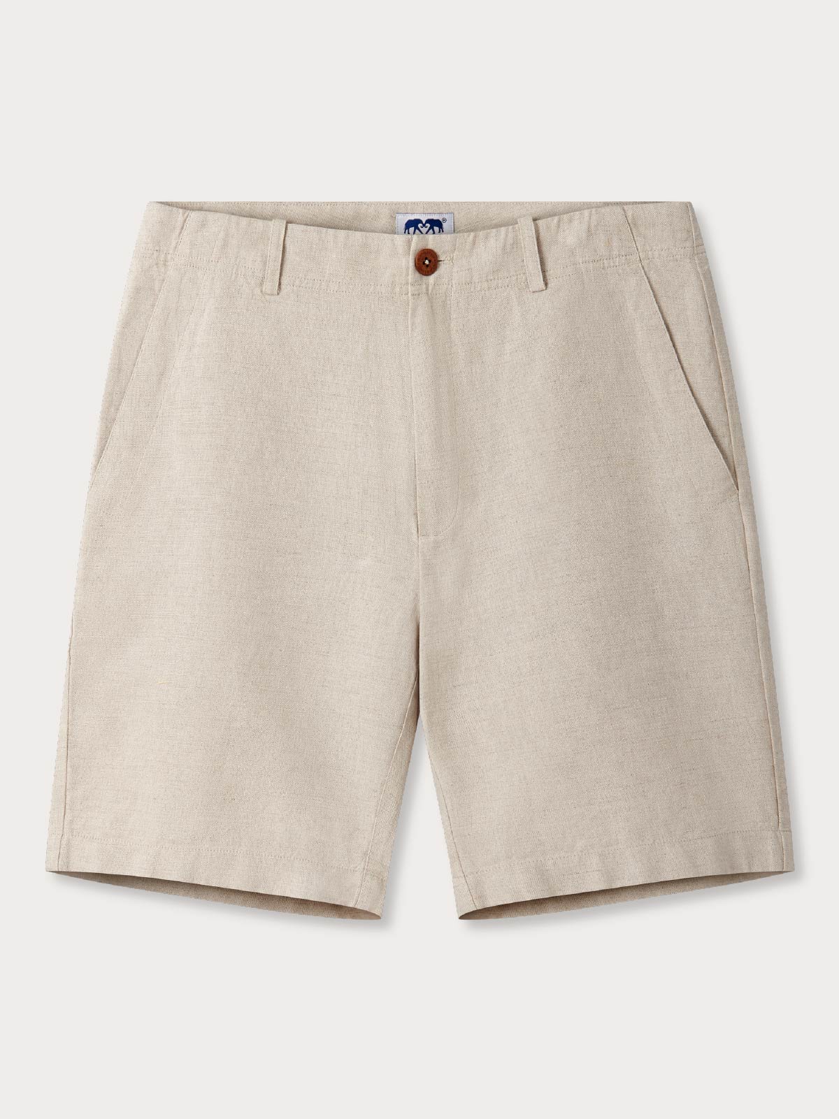 Beige shorts on a white background
