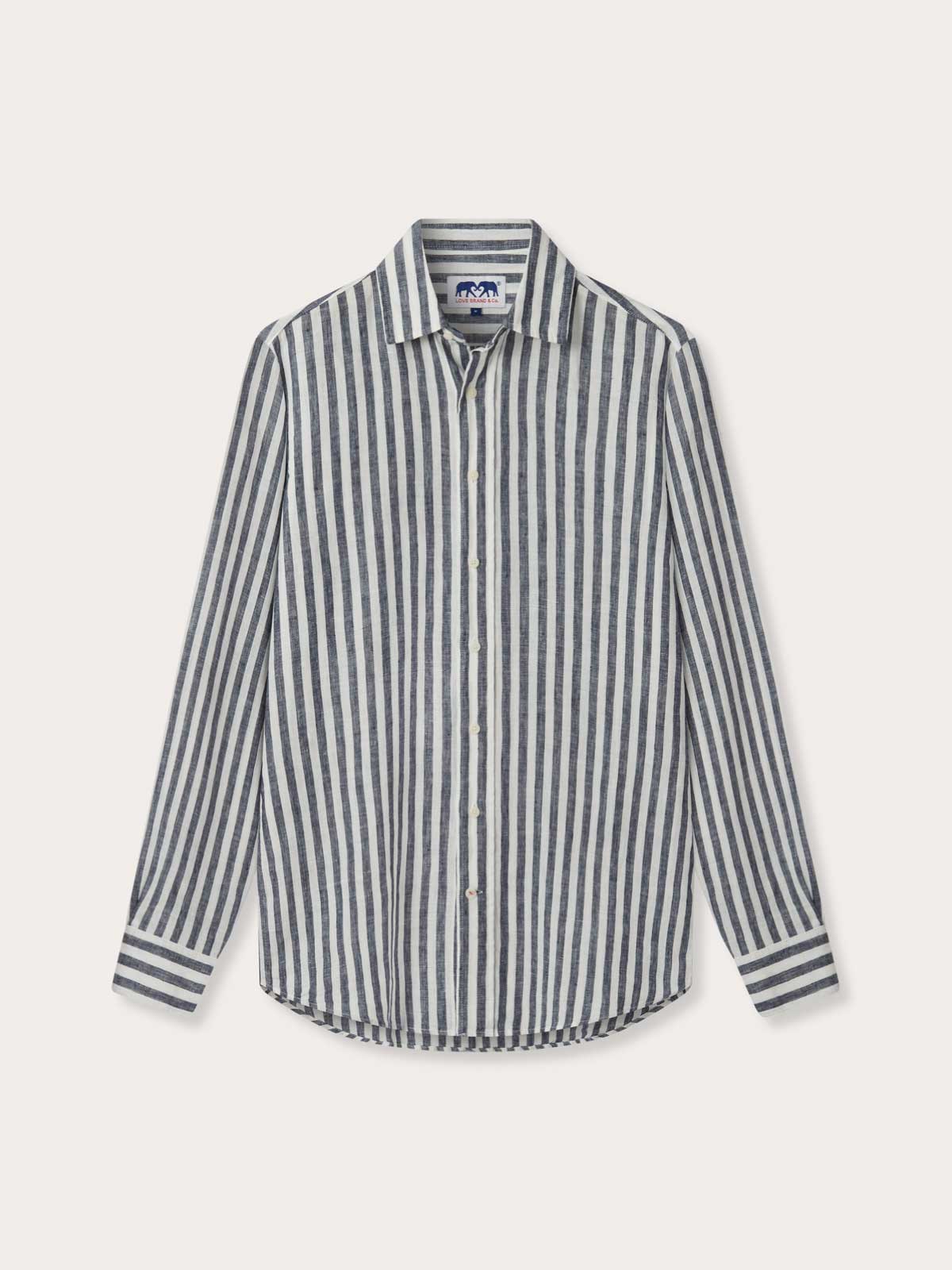 a line dress for men Men's Navy Lines Abaco Linen Shirt XL 2023 RESORT SHOULDER = 38.5cm (15.16 Thirty thirty Floral Ruffle Size CN/US:4X / 22W