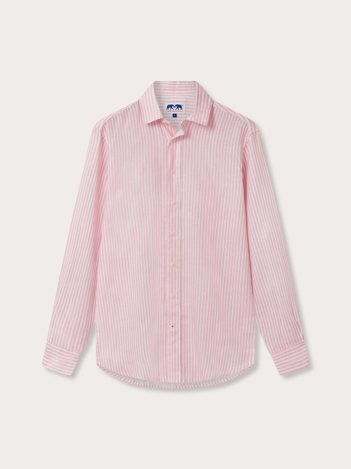 Men's Pink Stripe Abaco Linen Shirt XL Men's Pink Stripe Abaco Linen Shirt XL