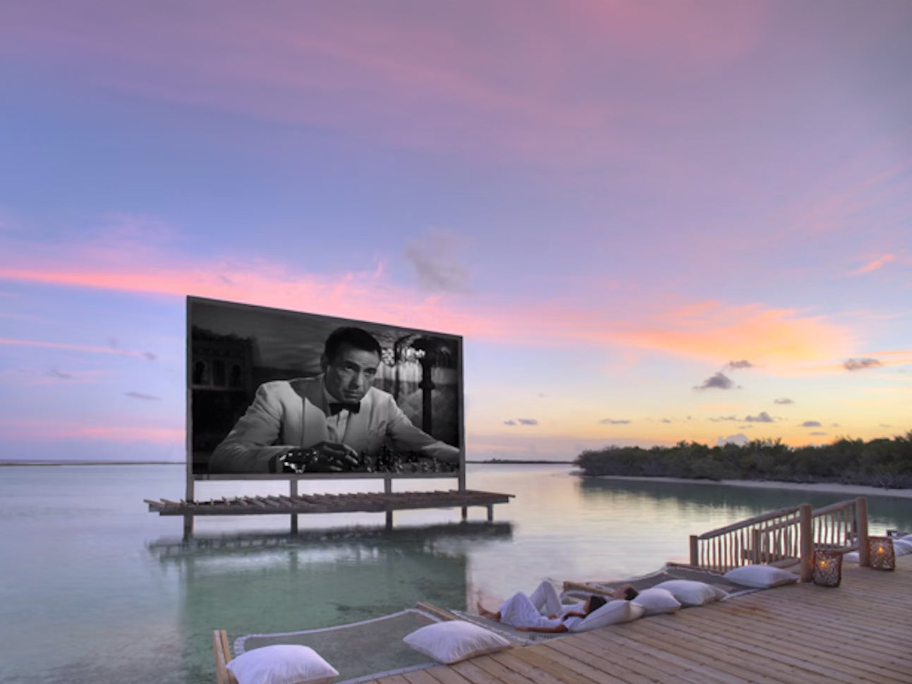 outdoor silent cinema at soneva jani