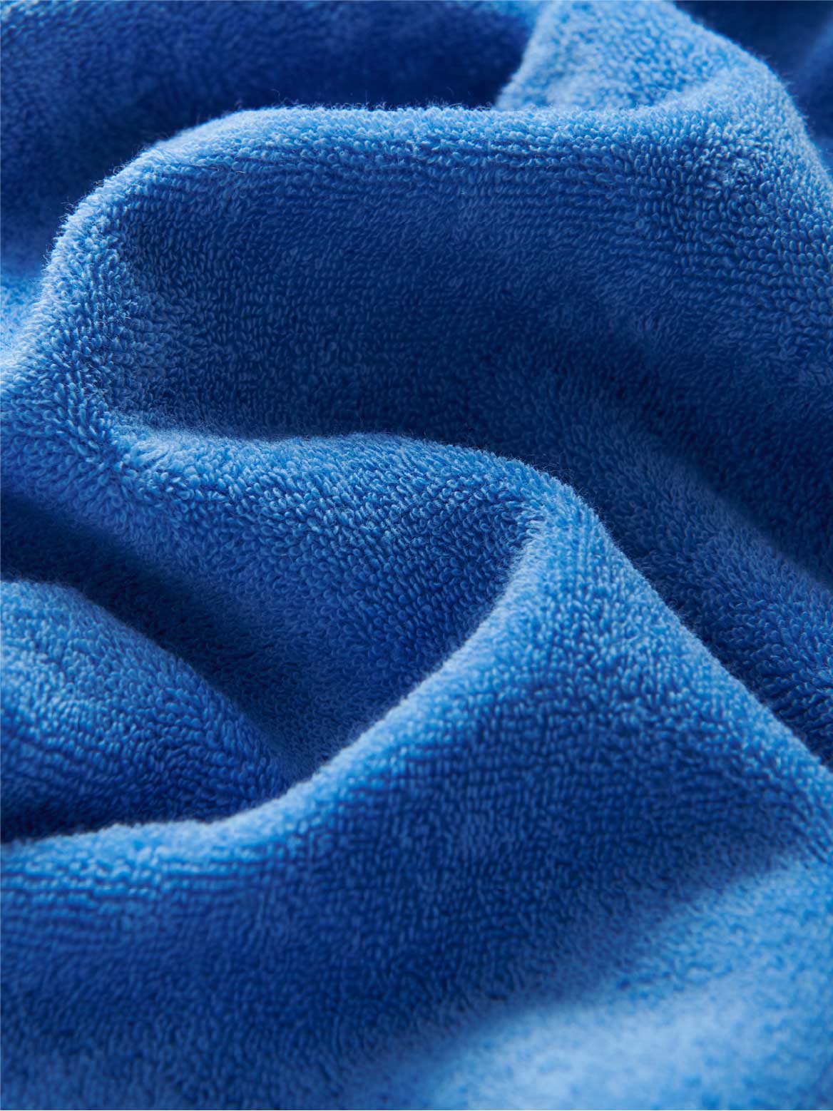 Close-up of a blue terry towelling fabric.