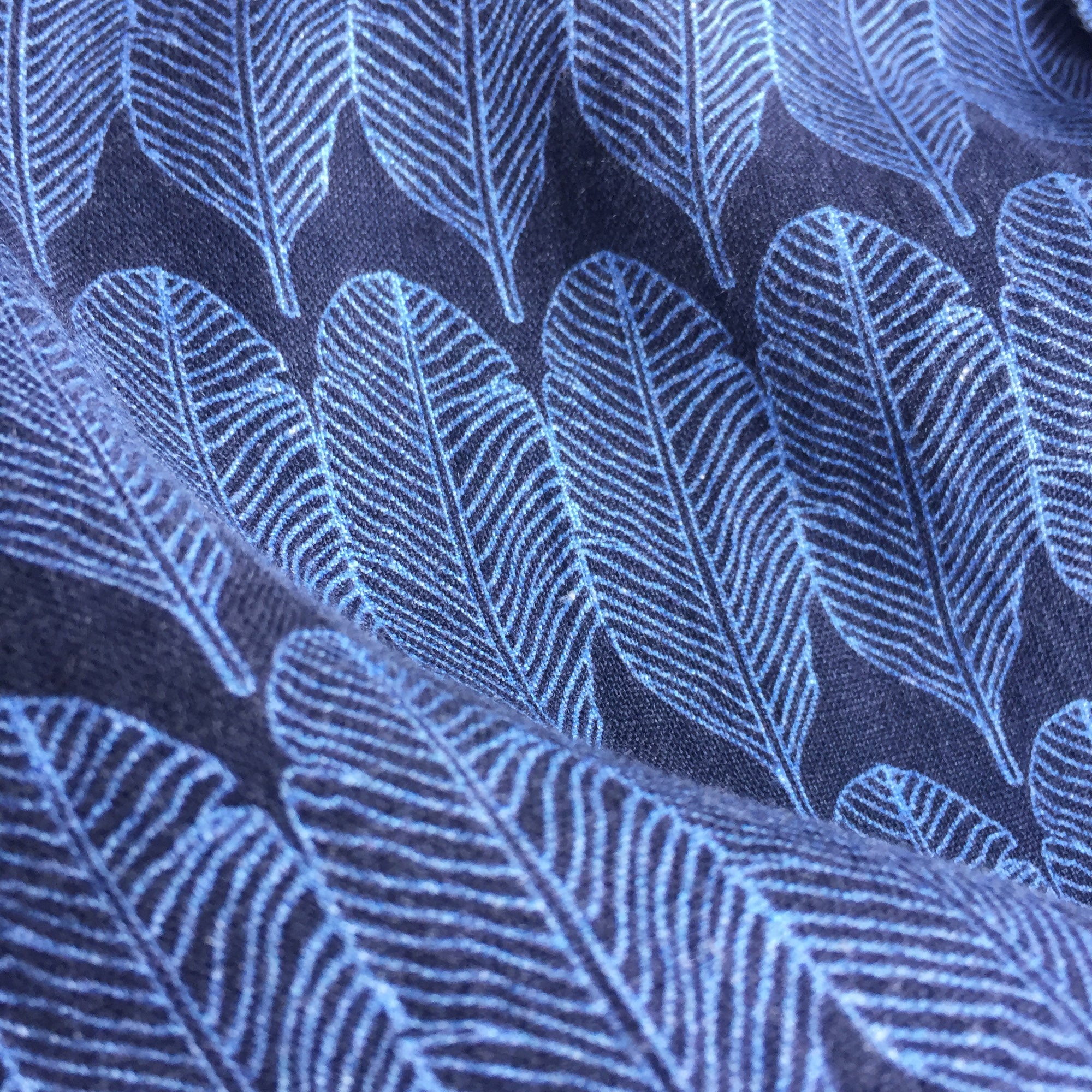 close-up blue linen fabric