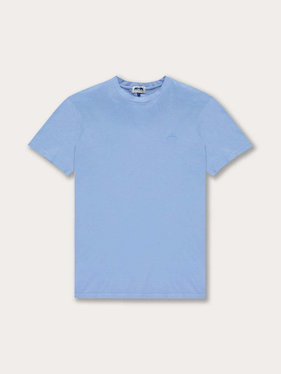 Boys Ocean Blue Lockhart T Shirt, classic cotton t-shirt in light blue.