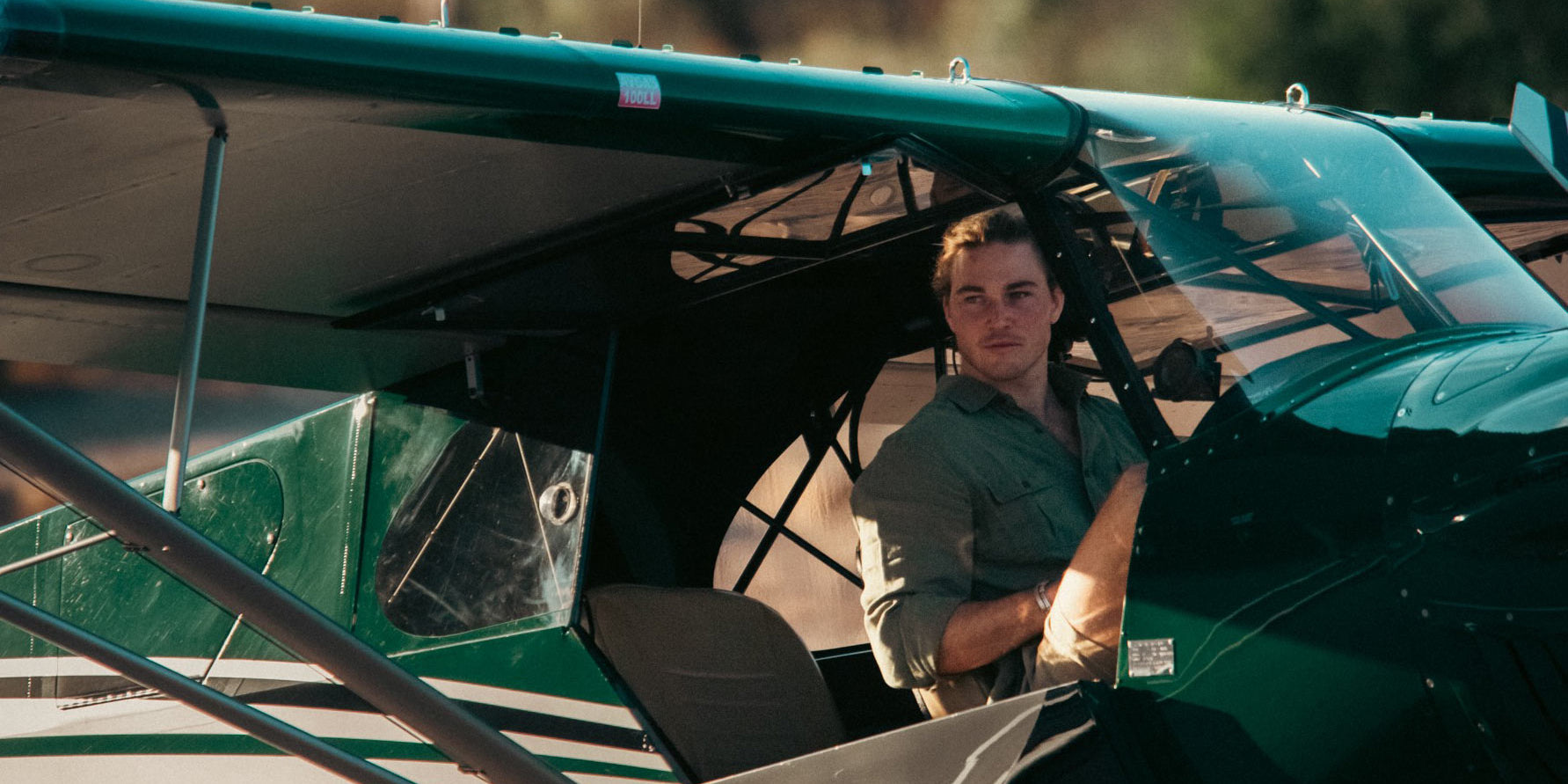 Roan Carr-Hartley of Sheldrick Wildlife Trust in plane