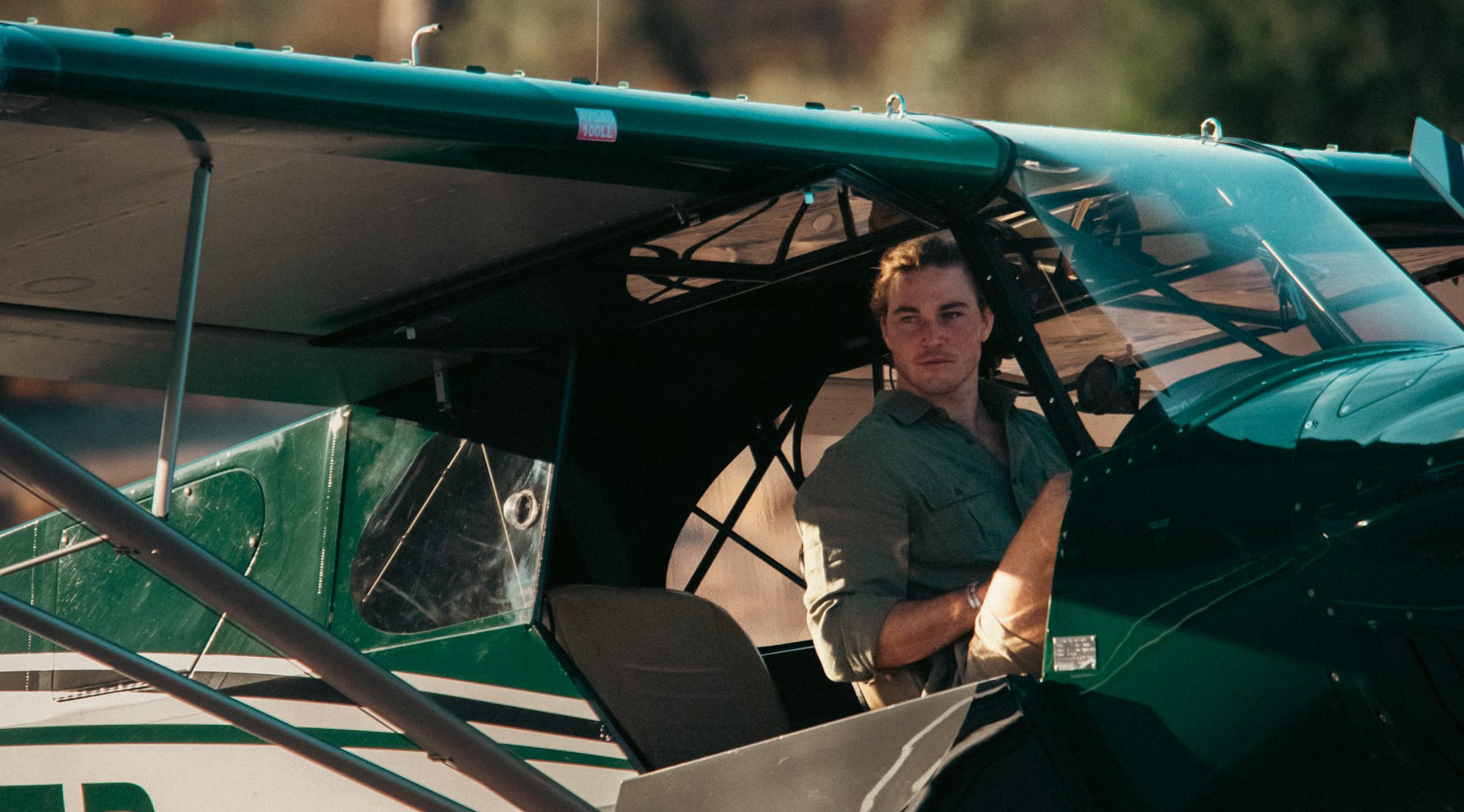 Roan Carr-Hartley of Sheldrick Wildlife Trust in plane