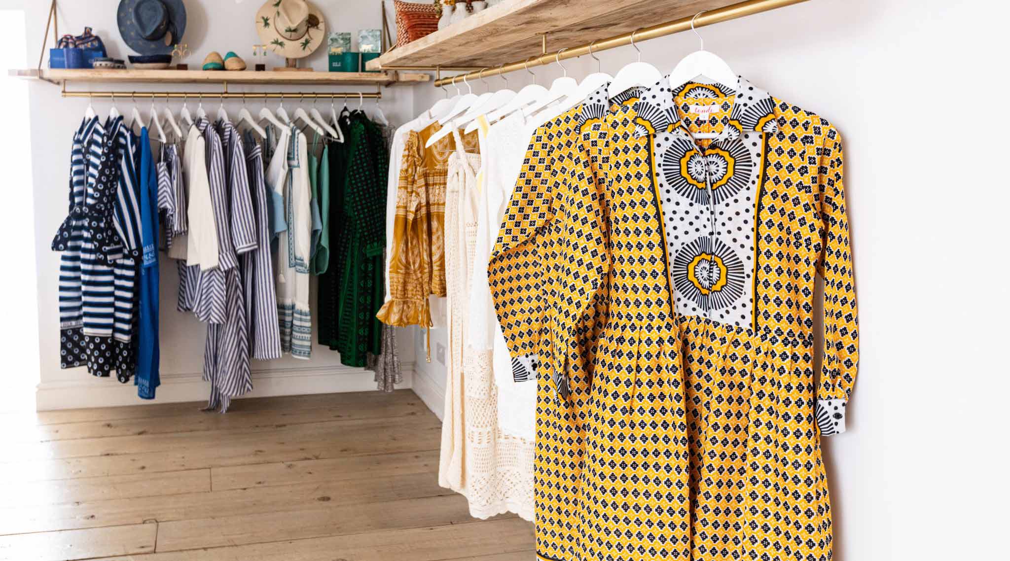 Women's clothing on store rack