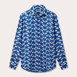Unisex Linen Long Sleeve Shirt - Elephant Palace Blue